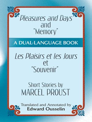 cover image of Pleasures and Days and "Memory" (Les Plaisirs et les Jours et "Souvenir")